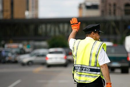 off duty police officers handle traffic control cornerstone protection